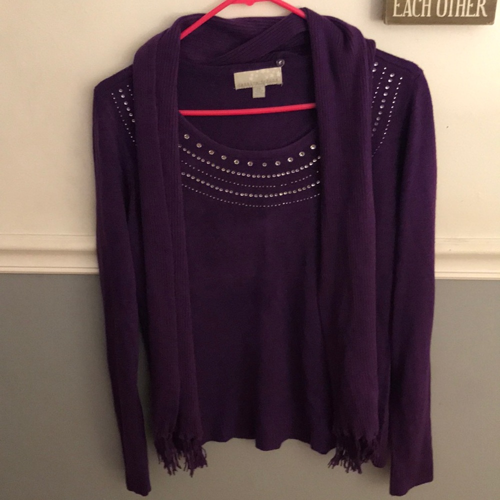 Carolyn Taylor sweater with scarf